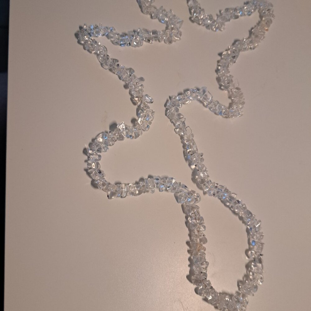 VINTAGE POLISHED ROCK CRYSTAL QUARTZ NECKLACE